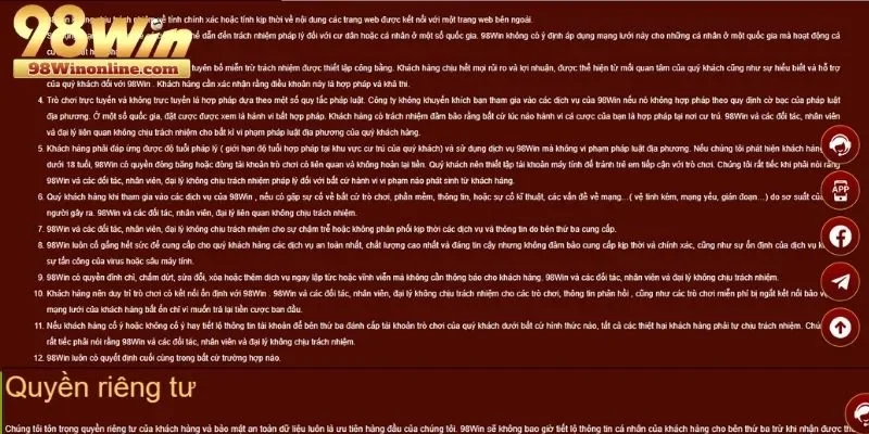 Mục đích của việc ban hành điều khoản 98WIN